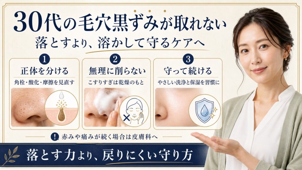 【30代の毛穴黒ずみが取れない】落とすより溶かして守るケアへ切り替える理由 Beauty Board