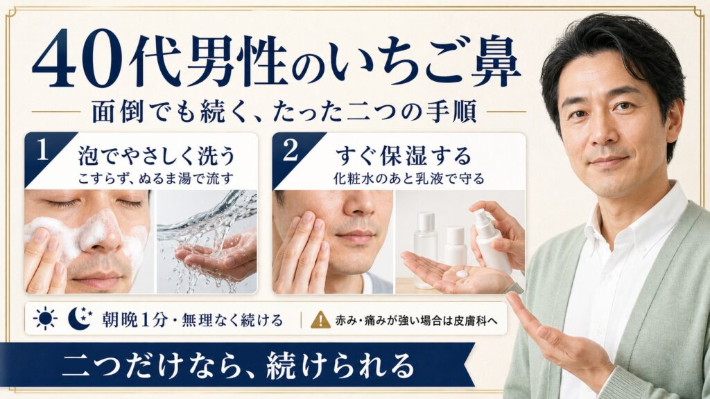 【40代男性のいちご鼻】面倒でも続く、たった二つの手順 Beauty Board