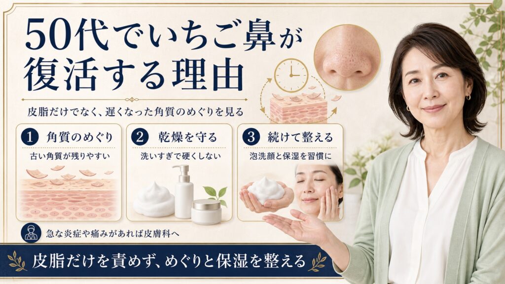 【50代でいちご鼻が復活する理由】皮脂でなく遅くなった角質ターンオーバーが原因 Beauty Board