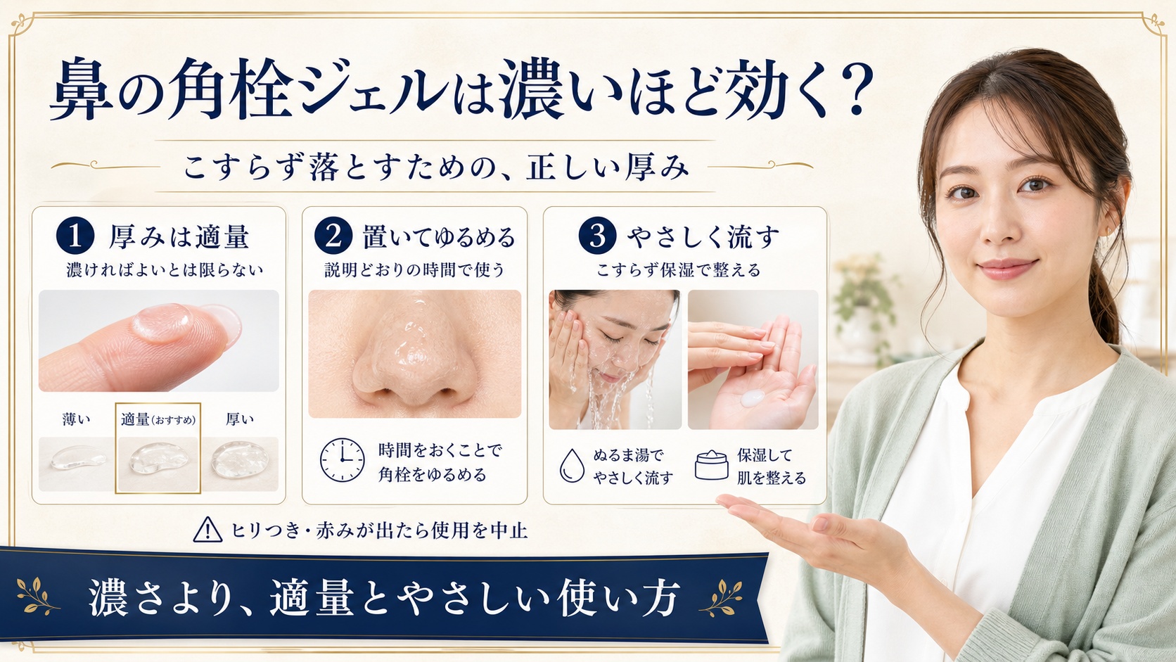 【鼻の角栓ジェルは濃いほど効く？】こすらず落とすための正しい厚み Beauty Board