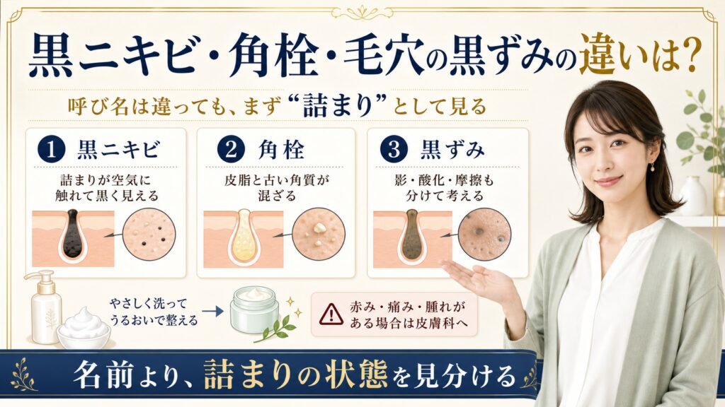 【黒ニキビ・角栓・毛穴の黒ずみの違いは？】名前は違っても正体は同じ詰まり Beauty Board