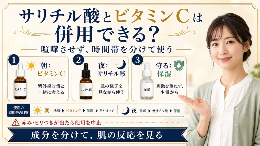 【サリチル酸とビタミンCは併用できる？】喧嘩しない、時間帯を分けるだけでOK Beauty Board