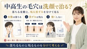 中高生の毛穴は洗顔で治る？落ちる皮脂と残る黒ずみ Beauty Board