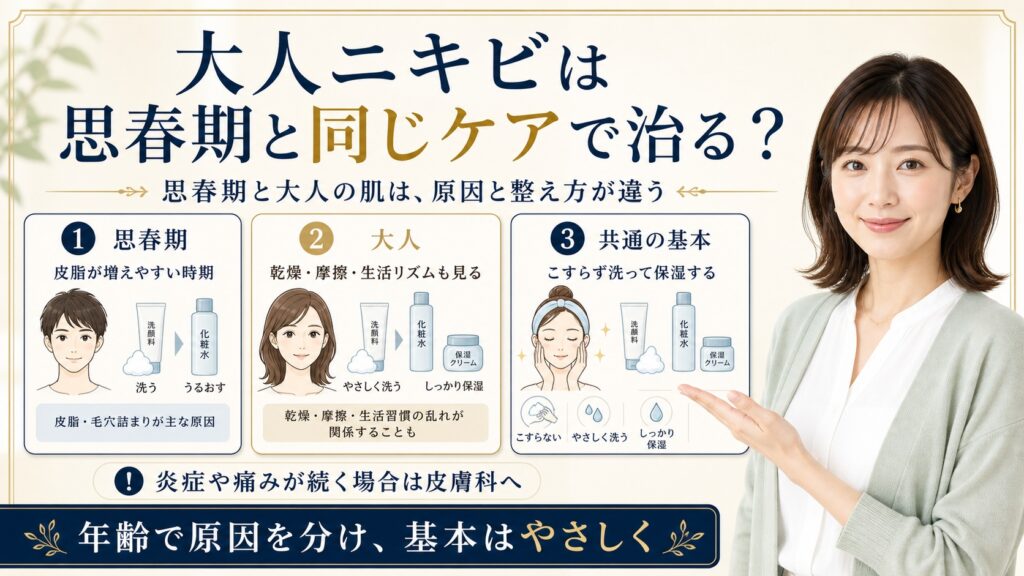 大人ニキビは思春期と同じケアで治る？思春期と大人の違い Beauty Board