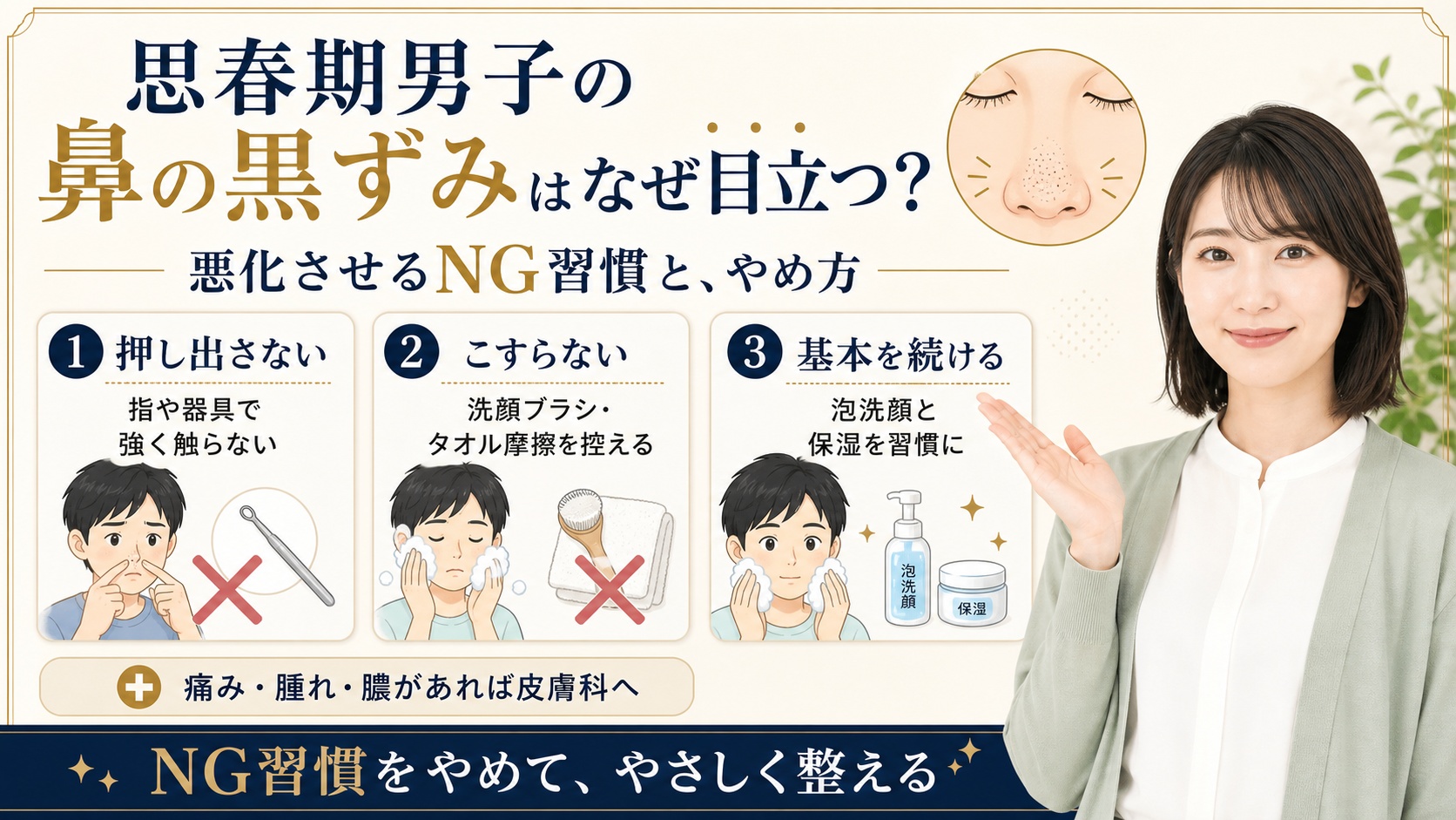 【思春期男子の鼻の黒ずみはなぜ目立つ?】悪化させるNG習慣とやめ方 Beauty Board