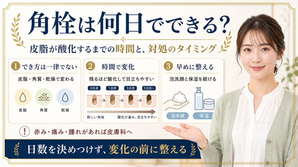 【角栓は何日でできる？】皮脂が酸化するまでの時間と対処のタイミング Beauty Board
