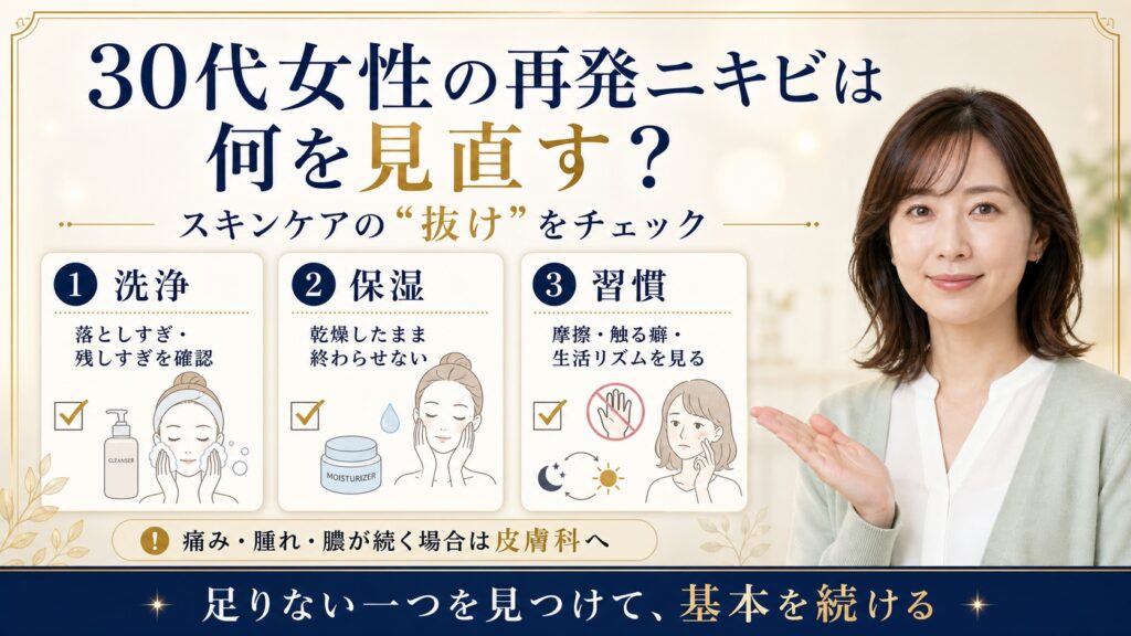 30代女性の再発ニキビは何を見直す？｜スキンケアの抜けチェック Beauty Board