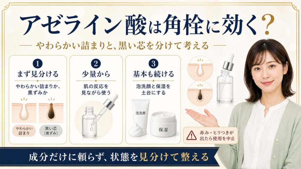 アゼライン酸は角栓に効く？やわらかい詰まりと黒い芯での違い Beauty Board