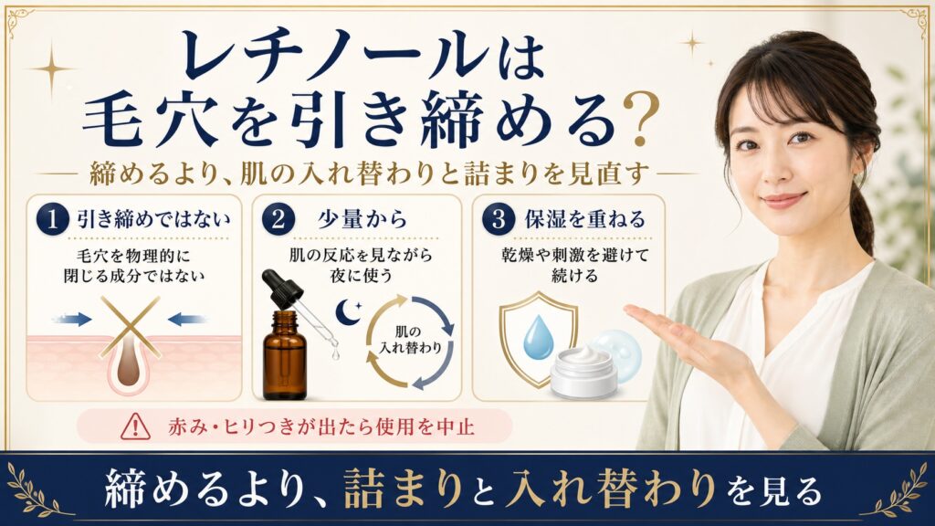 【レチノールは毛穴を引き締める？】締めるのでなく入れ替えを動かす、角栓が出てくるのは渋滞の押し出し──引き締めと詰まりの切り分け Beauty Board