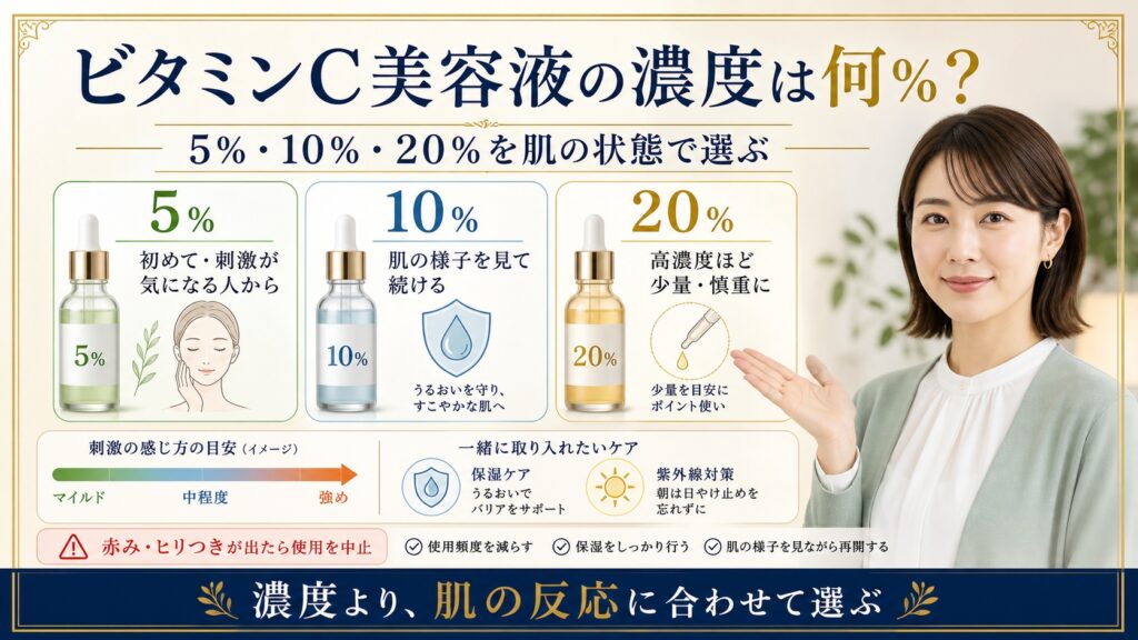 ビタミンC美容液の濃度は何％？5％・10％・20％の選び方 Beauty Board