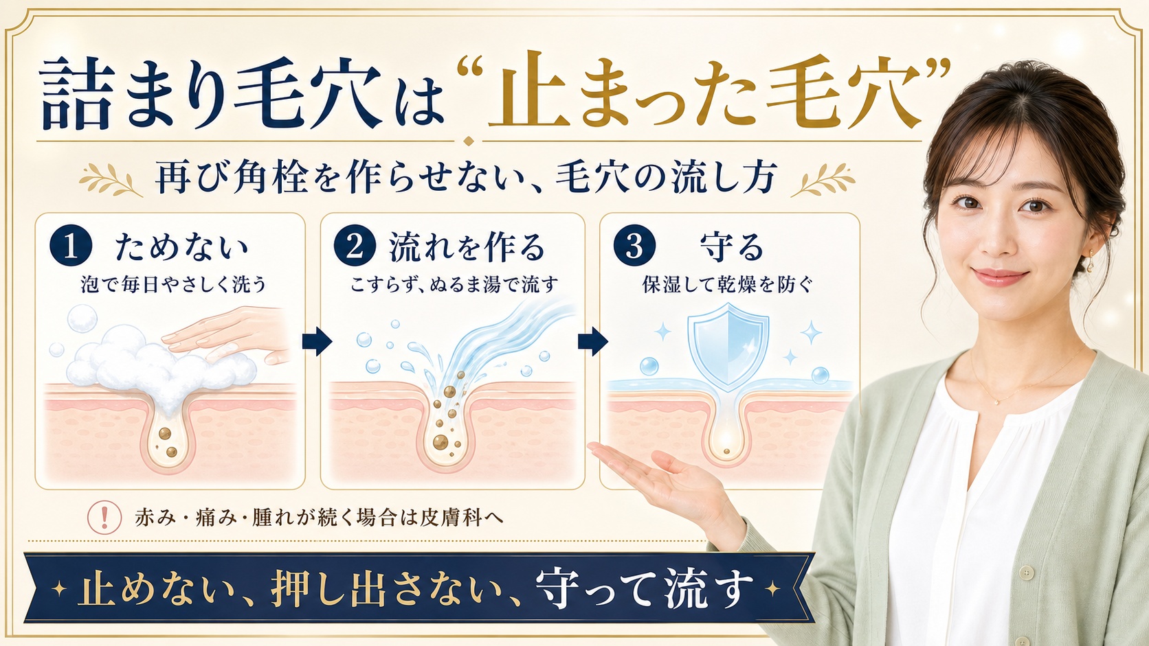 詰まり毛穴は「止まった毛穴」。再び角栓を作らせない毛穴の流し方 Beauty Board