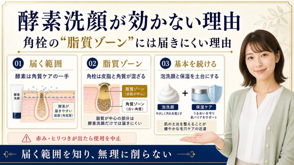 酵素洗顔が効かない理由｜角栓の「脂質ゾーン」には届かない？ Beauty Board