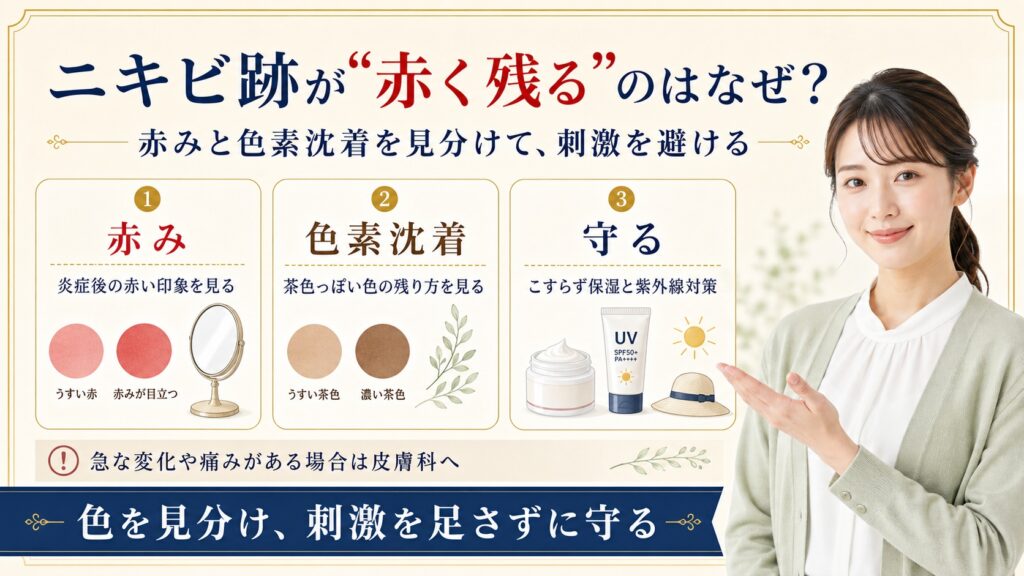 ニキビ跡が“赤く残る”のはなぜ？｜炎症後紅斑と色素沈着の正体 Beauty Board