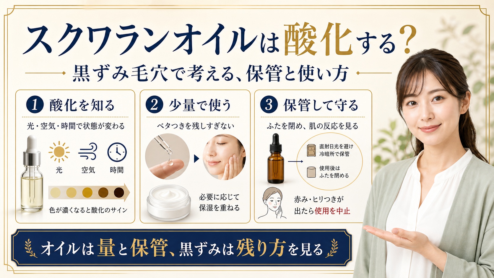 スクワランオイルは酸化する?黒ずみ毛穴で見る使い方 Beauty Board