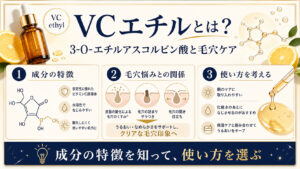 3-O-エチルアスコルビン酸の特徴と毛穴ケアでの見方を整理するアイキャッチ