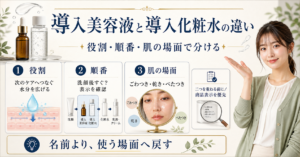 導入美容液と導入化粧水の違いを役割・順番・肌の場面で比べるbeauty board