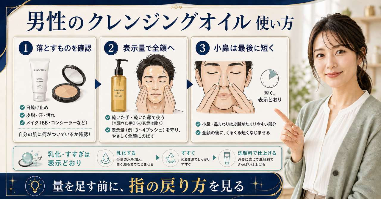 men cleansing oil how to beauty board