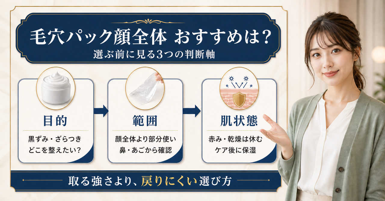 毛穴パックを顔全体に使う前に目的と範囲、肌状態を分けて考える3つのポイント