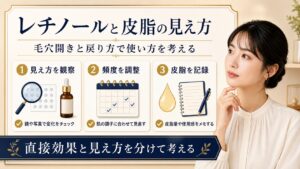 レチノールと皮脂の見え方を毛穴、頻度、皮脂記録で考えるアイキャッチ