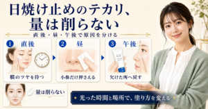 日焼け止めの皮脂テカリ防止はどう選ぶ？塗る量と崩れた部位で見直すの検索クエリ起点ビューティーボード