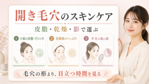 開き毛穴のスキンケアはどう選ぶ？乾燥・皮脂・影で見直す順番の検索クエリ起点ビューティーボード