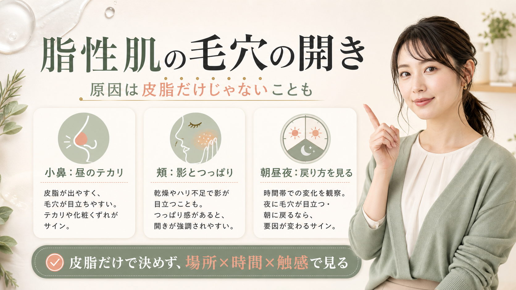 脂性肌の毛穴の開きはどう見る?皮脂と光の影を分けるケアの検索クエリ起点ビューティーボード
