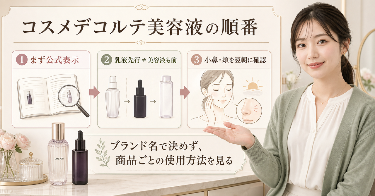 コスメデコルテ美容液 順番はどう考える？毛穴・皮脂・肌質の視点で整理