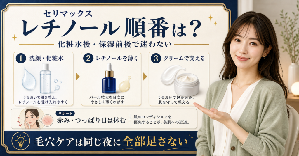 セリマックスレチノール 順番はどう考える？毛穴・皮脂・肌質の視点で整理