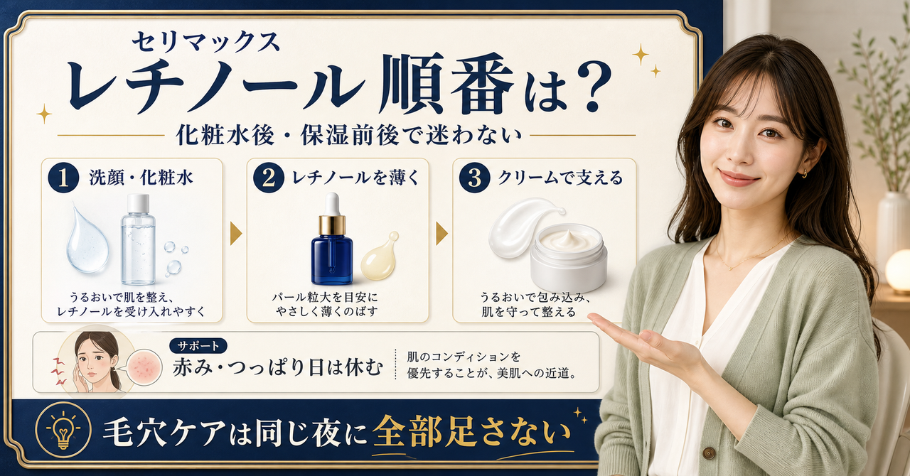 セリマックスレチノール 順番はどう考える？毛穴・皮脂・肌質の視点で整理