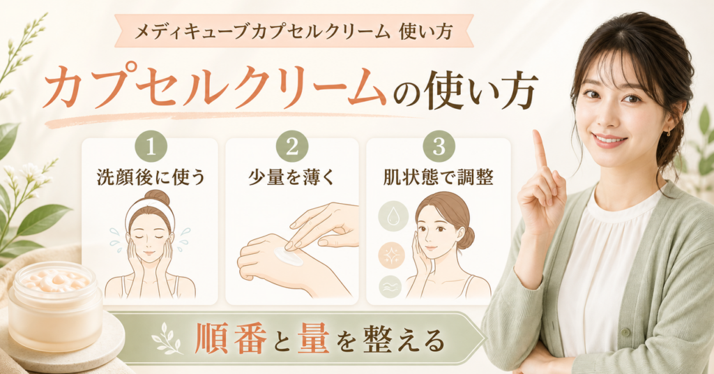 メディキューブカプセルクリーム 使い方はどう考える？毛穴・皮脂・肌質の視点で整理