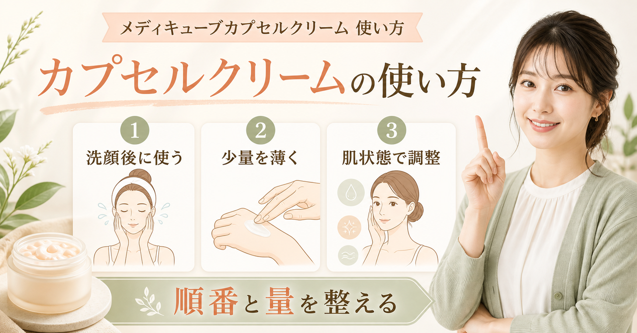 メディキューブカプセルクリーム 使い方はどう考える？毛穴・皮脂・肌質の視点で整理