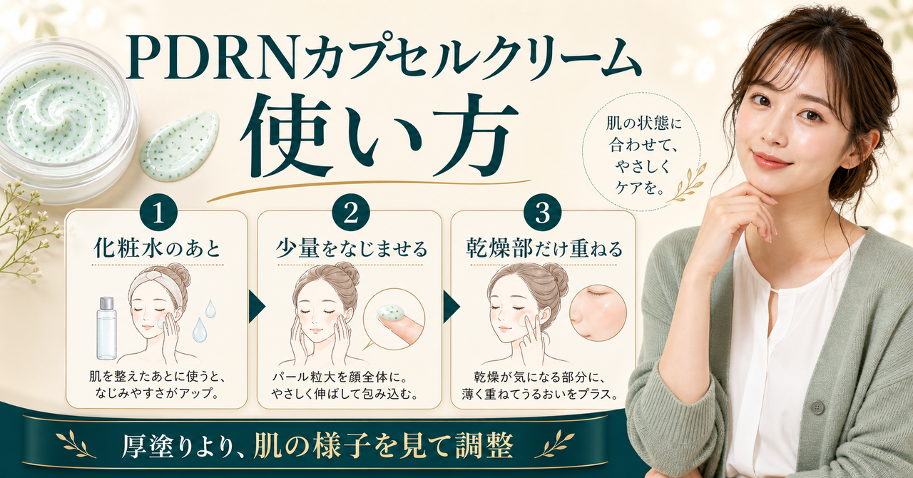 pdrnカプセルクリーム 使い方はどう考える？毛穴・皮脂・肌質の視点で整理
