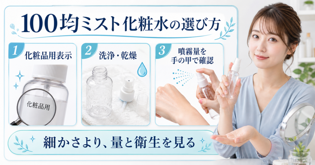 100均の細かいミスト用スプレーボトルを選ぶアイキャッチ