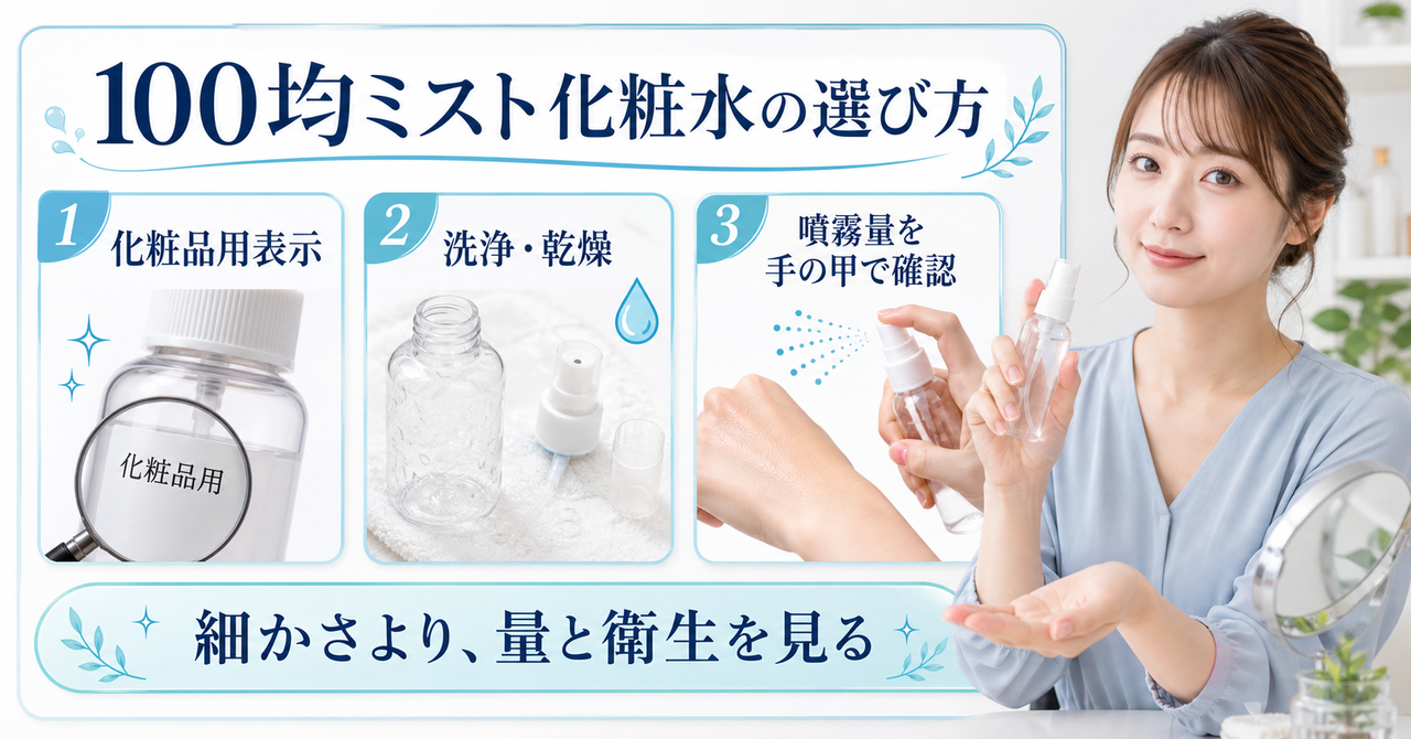 100均の細かいミスト用スプレーボトルを選ぶアイキャッチ