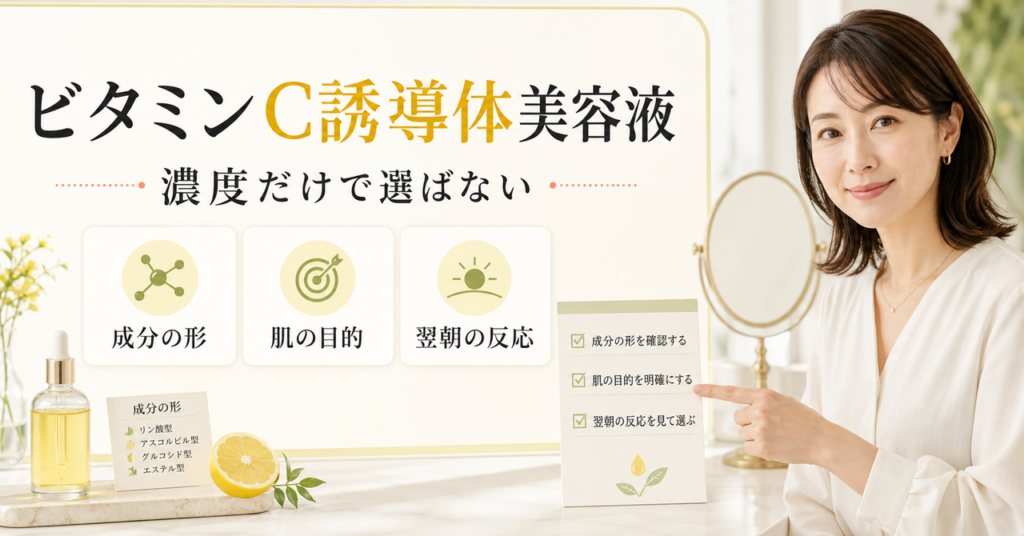 ビタミンC誘導体美容液の選び方を比較するアイキャッチ