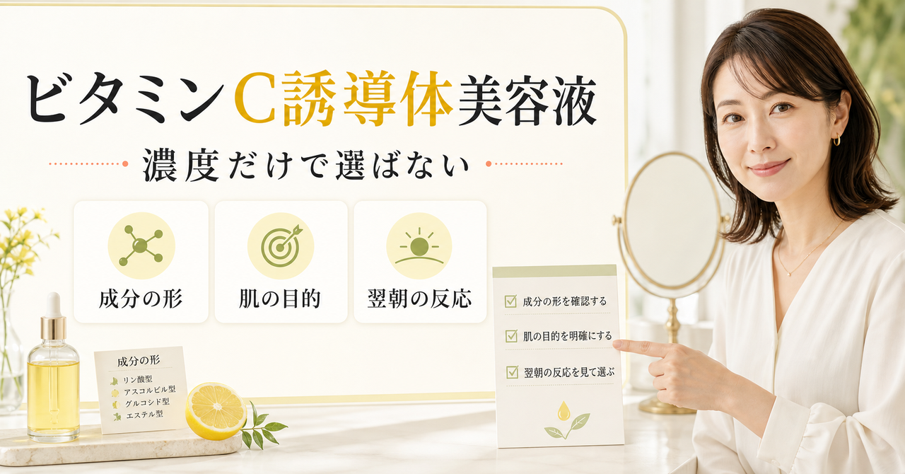 ビタミンC誘導体美容液の選び方を比較するアイキャッチ