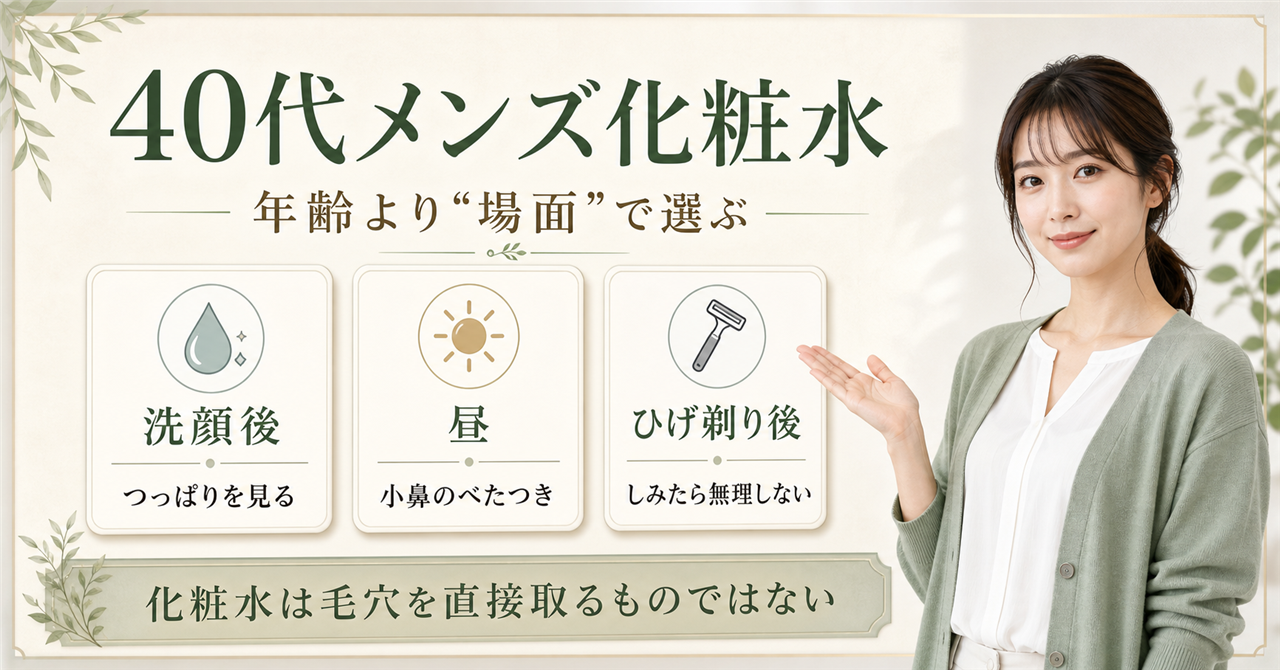 40代男性の化粧水選びを肌状態で整理