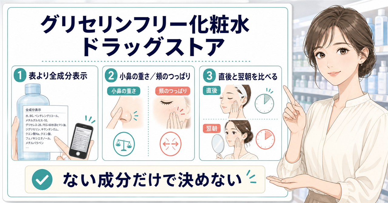 グリセリンフリー化粧水を選ぶポイント