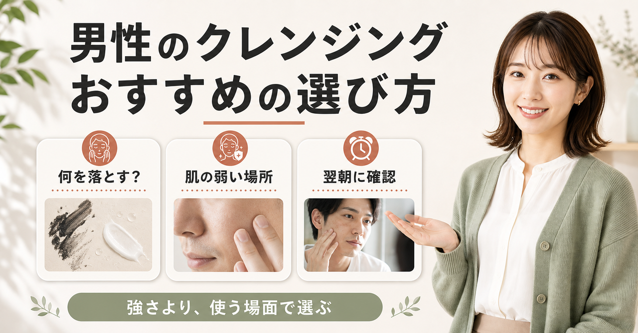 男性のクレンジング選びを落とす対象で整理