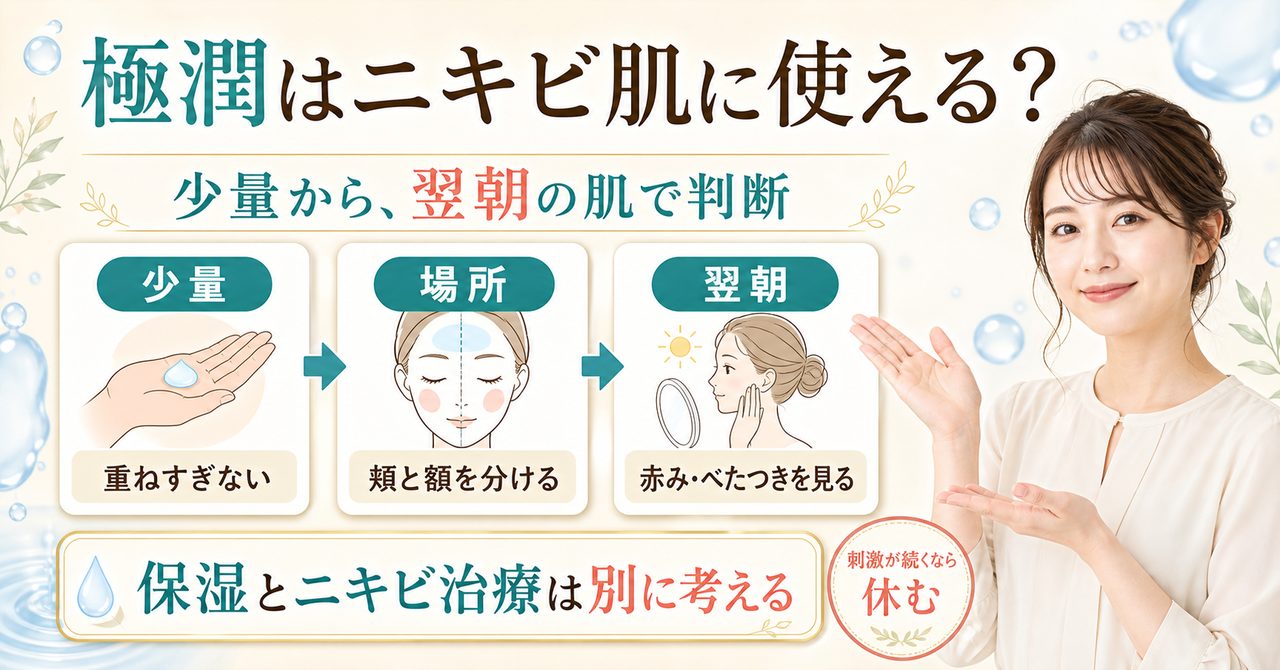 極潤をニキビ肌で使うときの判断ポイント