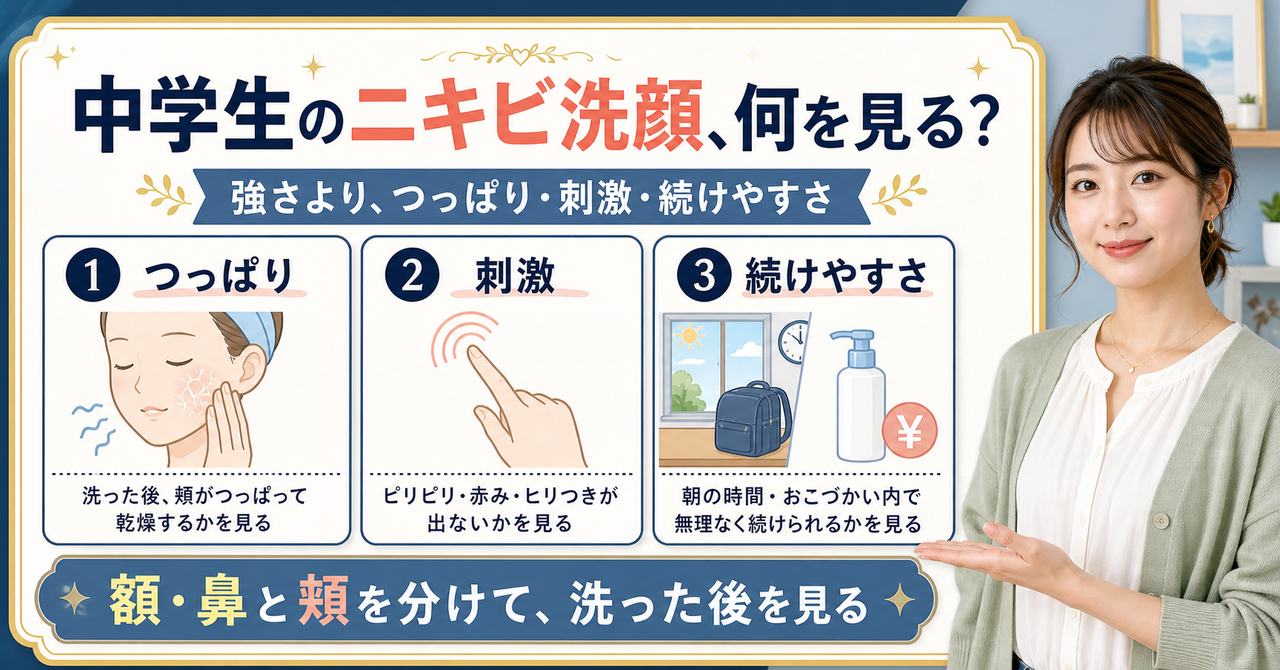 ニキビ洗顔おすすめ 中学生はどう考える?毛穴・皮脂・肌質の視点で整理 Beauty Board