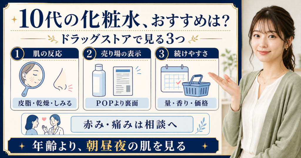 10代の化粧水おすすめは？ドラッグストアで肌の反応・表示・続けやすさを見る Beauty Board