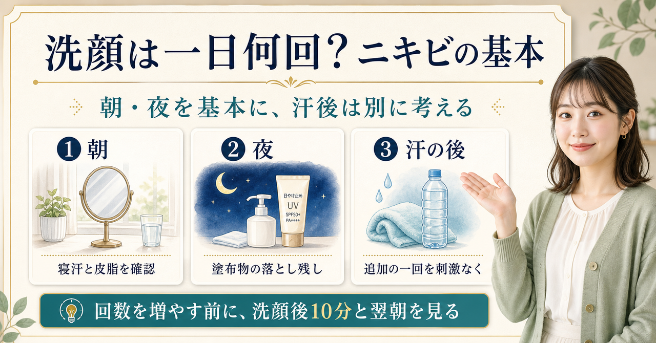 ニキビ肌の洗顔は1日何回？朝夜・汗の後・つっぱりで見直す Beauty Board