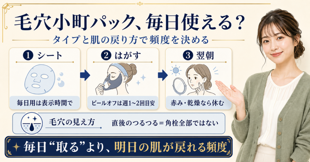 毛穴小町パックは毎日使える？表示・赤み・つっぱりから間隔を考える Beauty Board
