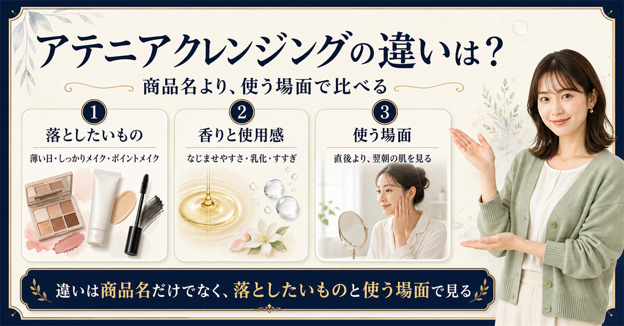 アテニアクレンジングの違いは？