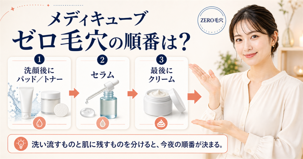 メディキューブ ゼロ毛穴の順番は？