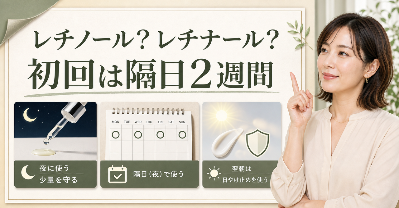 セリマックス レチノールブースターの使い方は？夜の順番と初回の見方を示すアイキャッチ