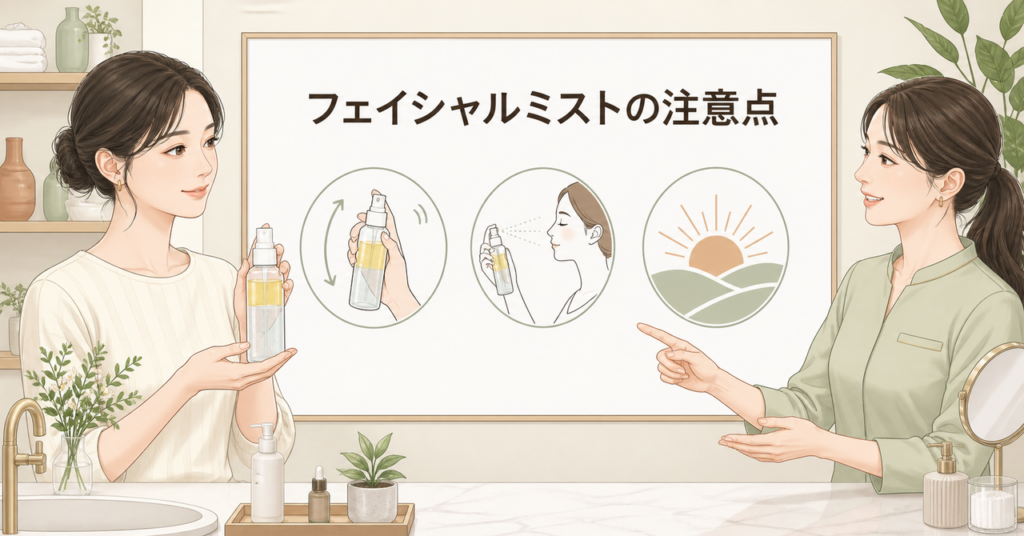 フェイシャルミストの注意点と中止条件