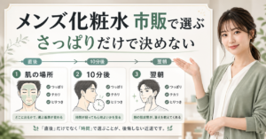 市販のメンズ化粧水を選ぶ判断軸