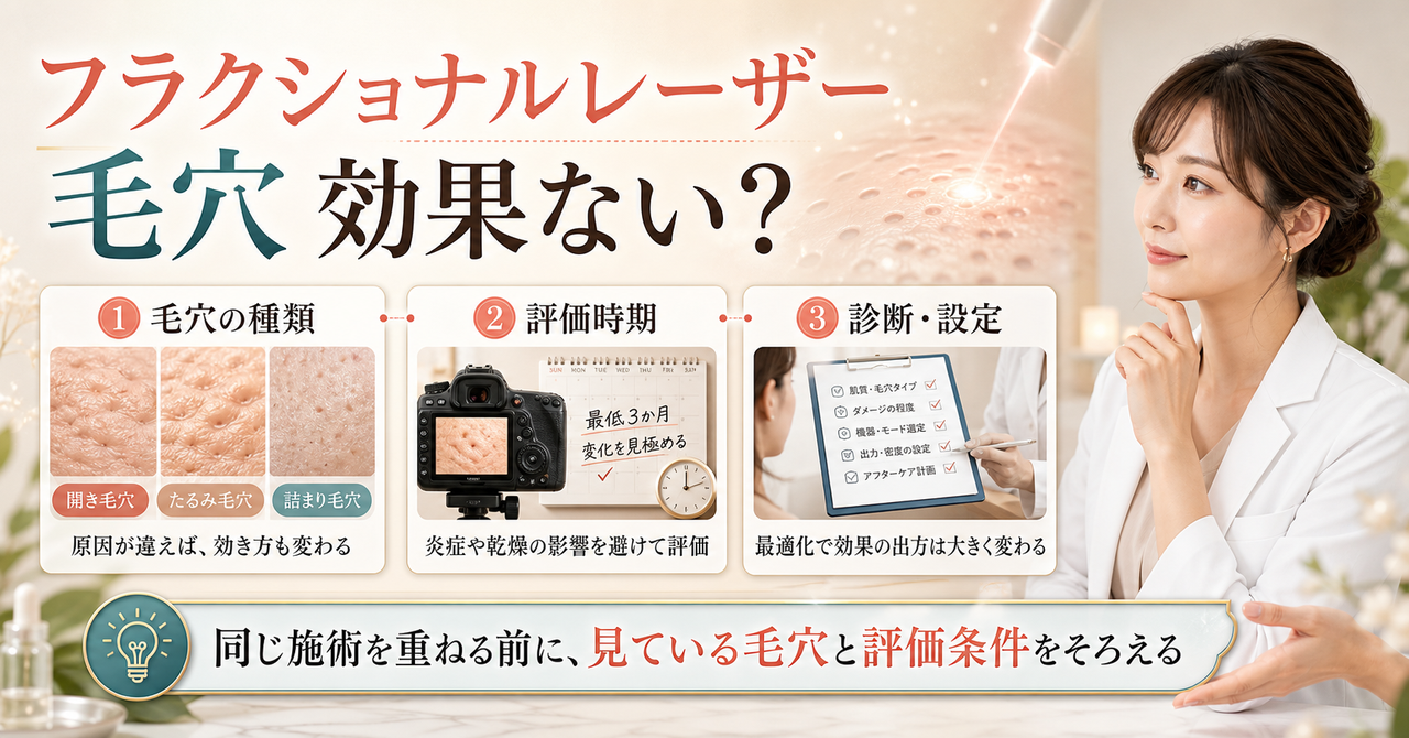 フラクショナルレーザーで毛穴の効果を考える